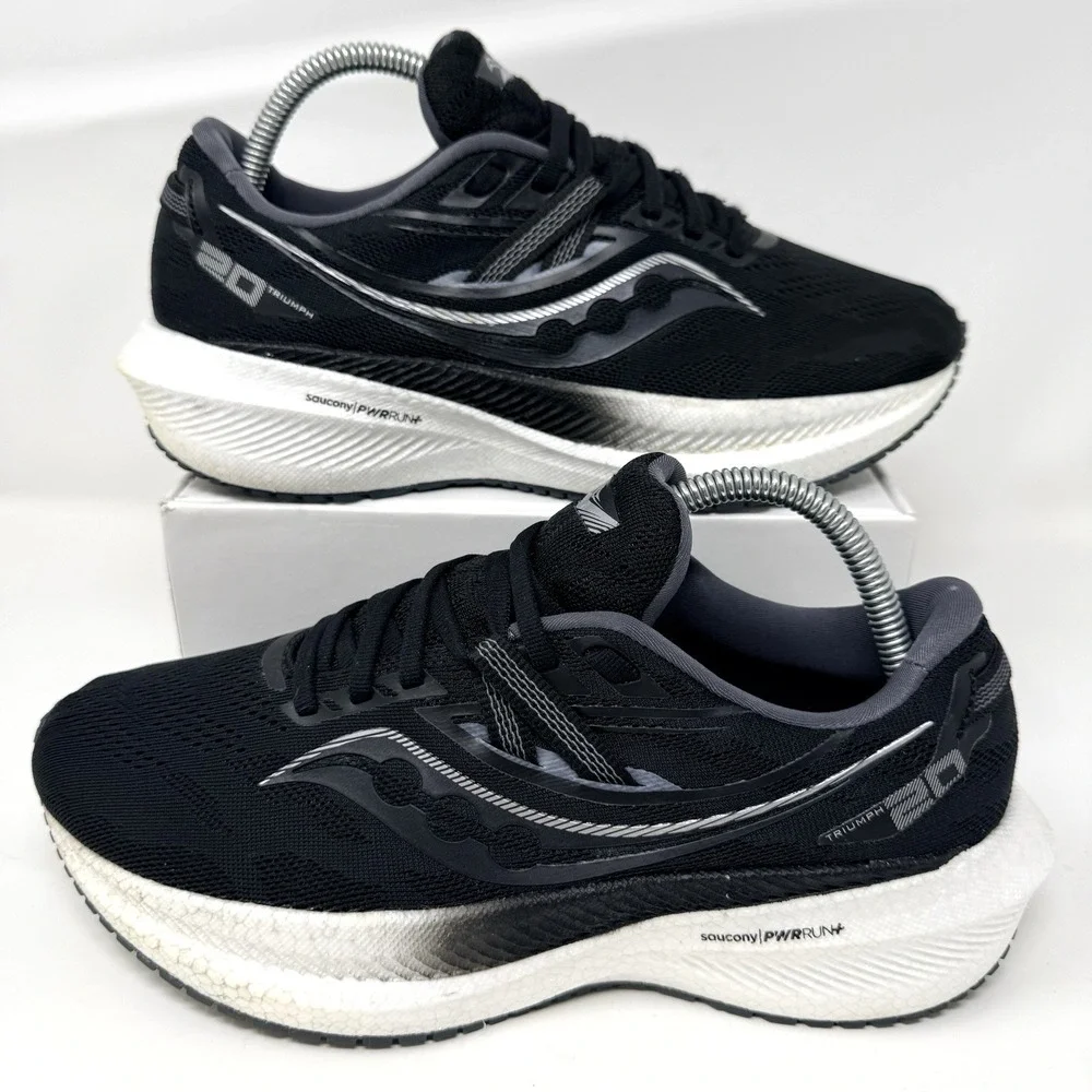 Saucony Triumph 20 Running Shoes Men's 7.5 Black PWRRUN+ HeelThatPain Insoles